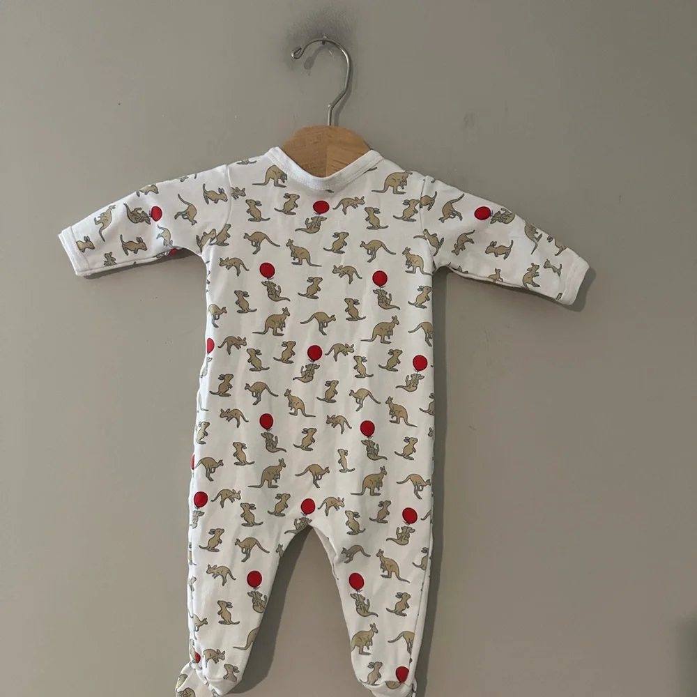 $18 ADD‎ ON roller rabbit kangaroo footie 0-3M Zara Hanna Andersson Baby Gap
